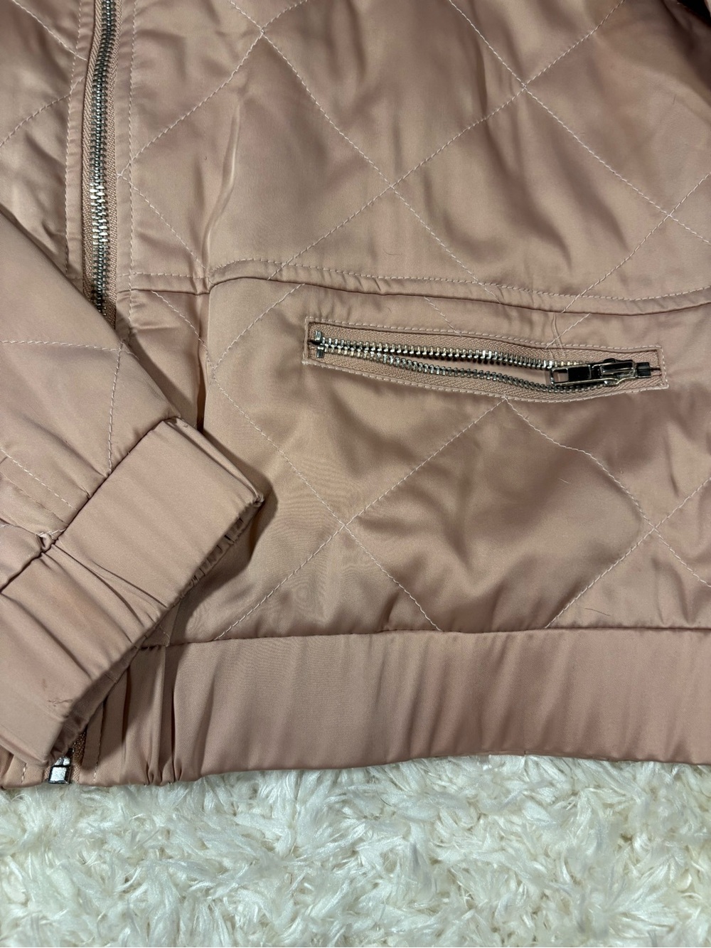Greylin Blush Pink Quilted Bomber Jacket - Picture 4 of 6
